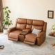 preview thumbnail 11 of 22, Hadlee Genuine leather Reclining Sofa with Multi-Function Console