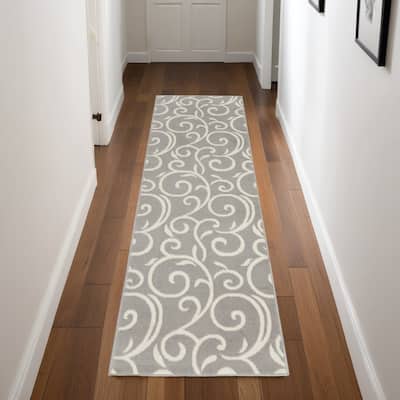 Cezew Power Loomed Floral Traditional Durable Area Rug By HomeRoots - 90' X '27' X '0.5