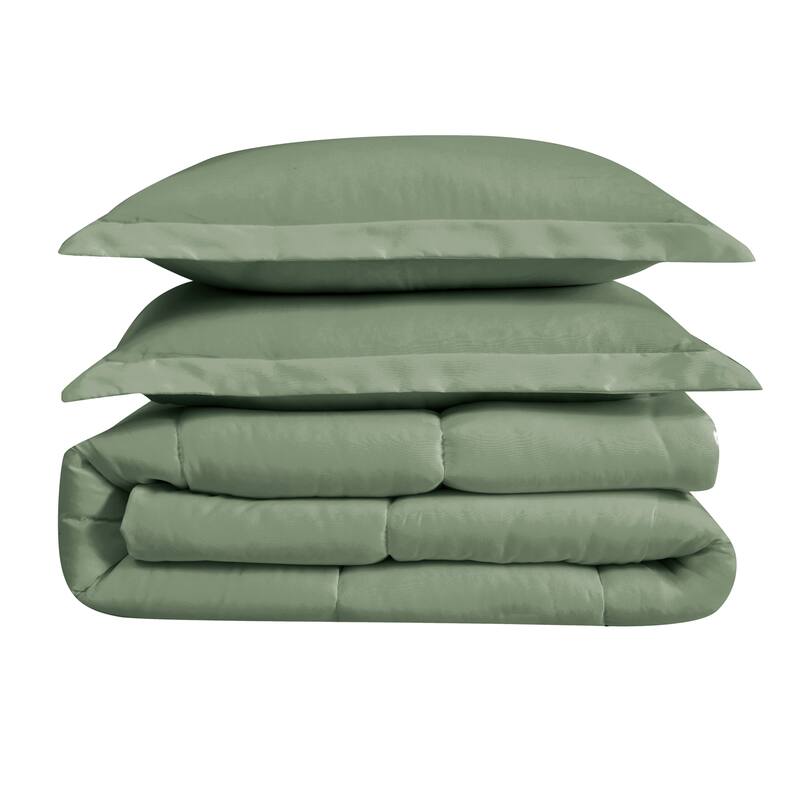 Cannon Heritage Solid 3 Piece Down Alternative Comforter Set - Green - King