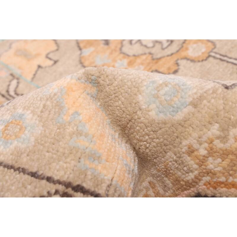 ECARPETGALLERY Hand-knotted Modern Oushak Light Khaki Wool Rug - 8'0 x 9'11