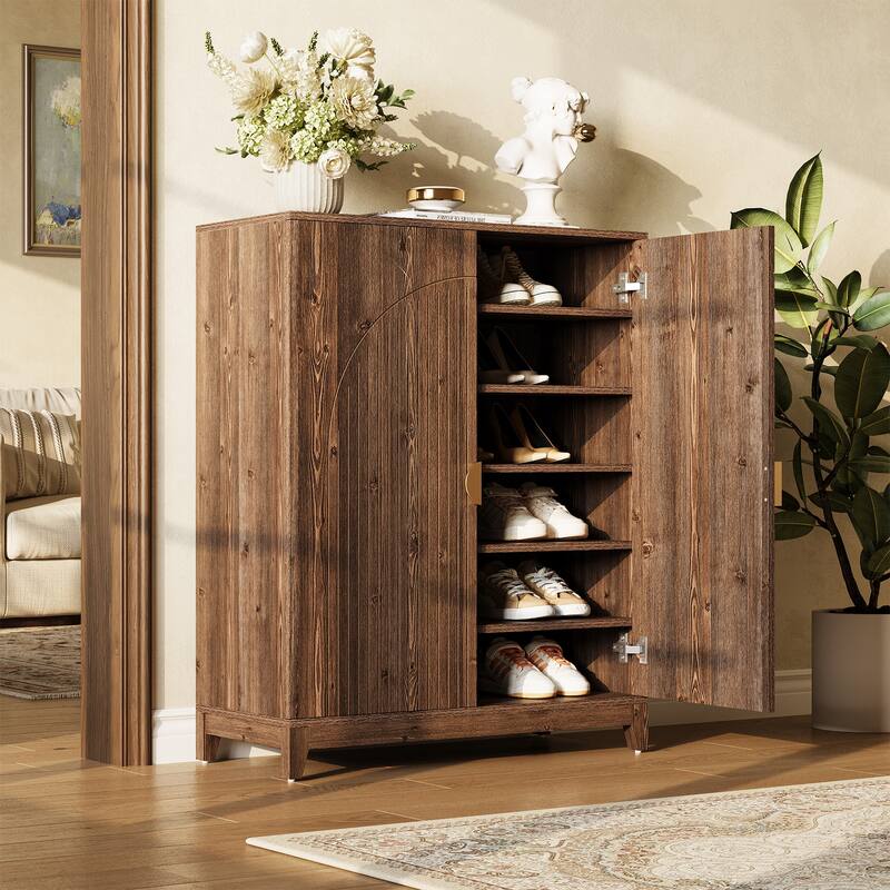 24 Pair Shoe Storage Cabinet With Adjustable Shelves