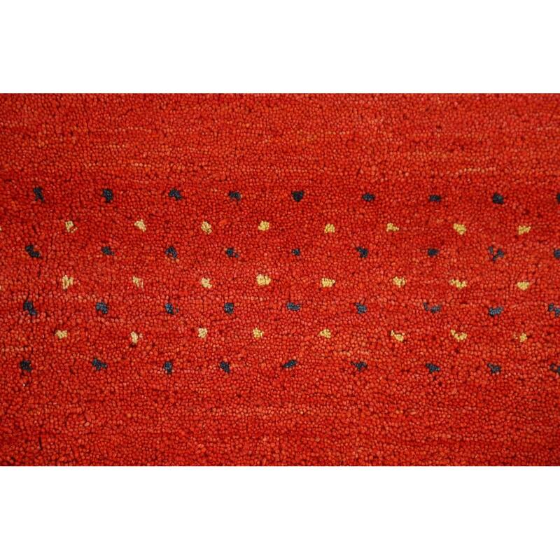 Hand Knotted Oriental 100% Wool Carpet Tribal Tribal Oranges & Rust Gabbeh Area Rug - 9' 9'' X 6' 10''