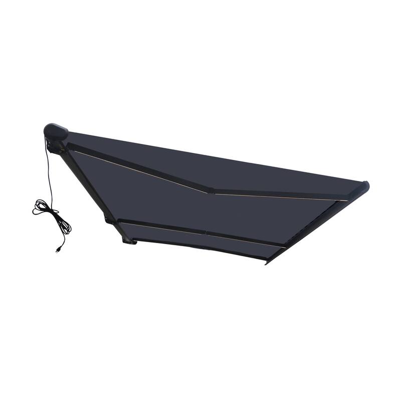 Italian Series Full Cassette Motorized Patio Awning with App + Remote - Grigio (Gray) - 20 x 10 ft