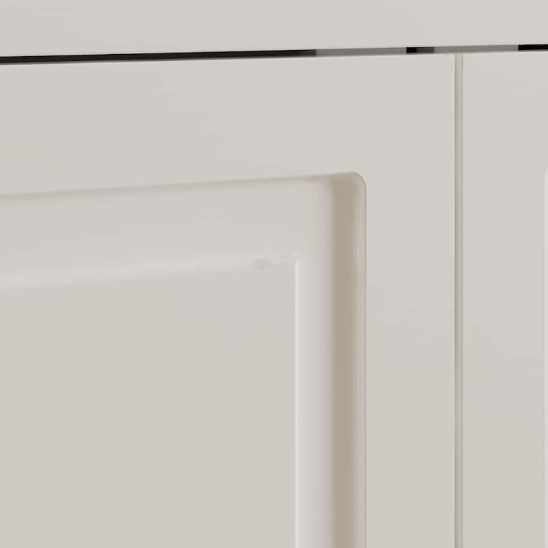 102.4" Large 6-Door Bookshelf w/Drawers Solid Pine Top Display Bookcase Bronze Handles White Storage Cabinet