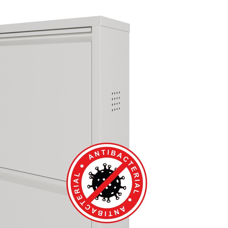 Antibacterial 3 Tier metal shoe cabinet side holes