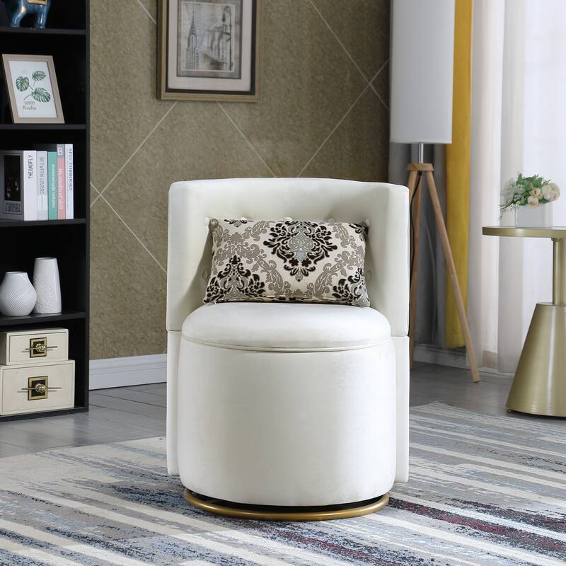 360° Swivel Chair Accent Chair with Storage, Velvet Lounge Chairs with