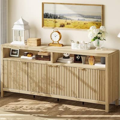 Modern Accent 65.8" Fluted Sideboard Cabinet, TV Stand for Living Room, Entryway - N/A