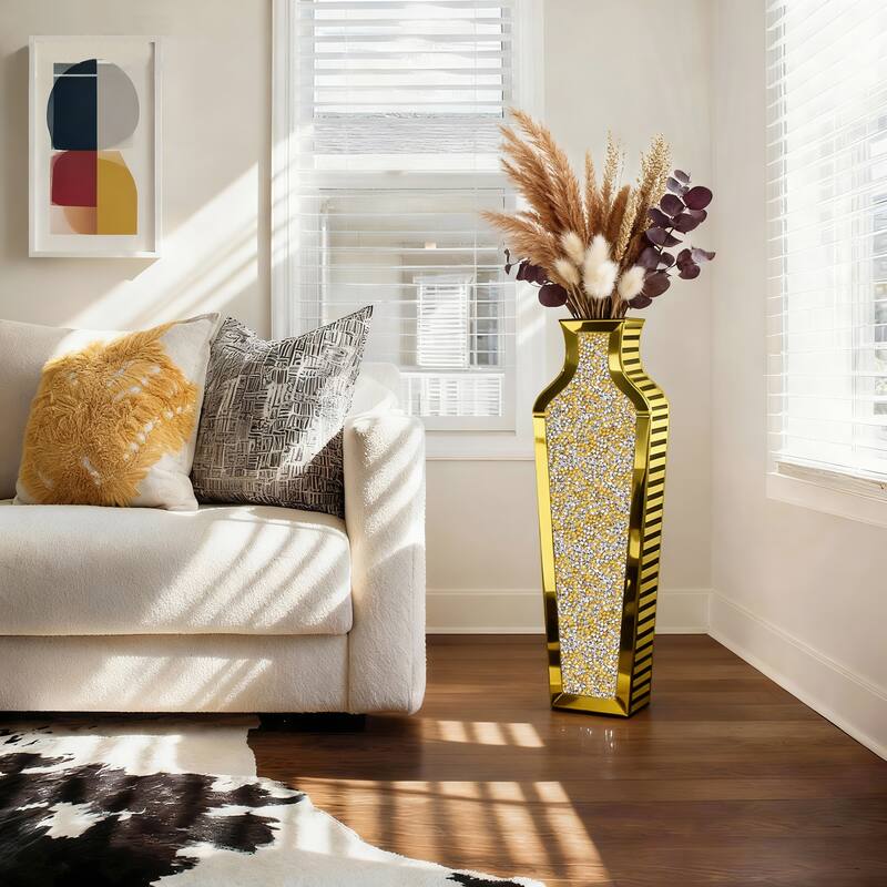 Glass Floor Vase Crystal Home Decor