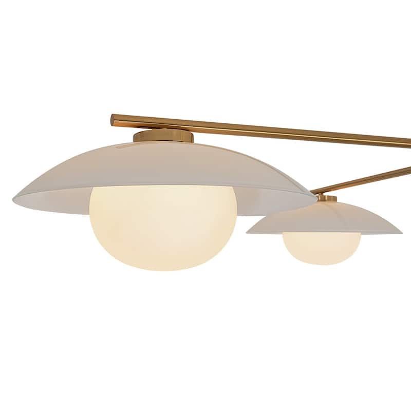 Mid-century 3-Light Frosted Glass Bud Orbit Semi-Flush Mount - 59.1 in