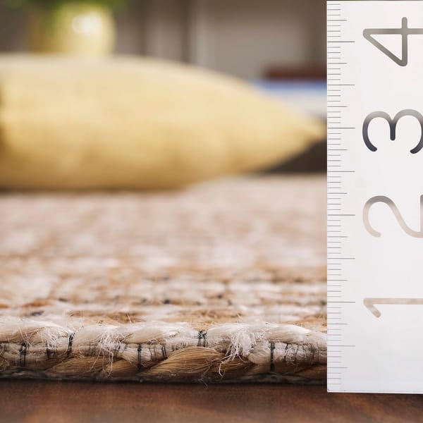 dimension image slide 0 of 2, SAFAVIEH Flatweave Natural Fiber Otelinda Farmhouse Hemp Rug