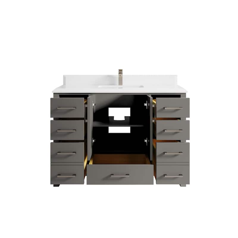 Willow Collection 48 in. W x 22 in. D Malibu Single Sink Bathroom Vanity with Countertop