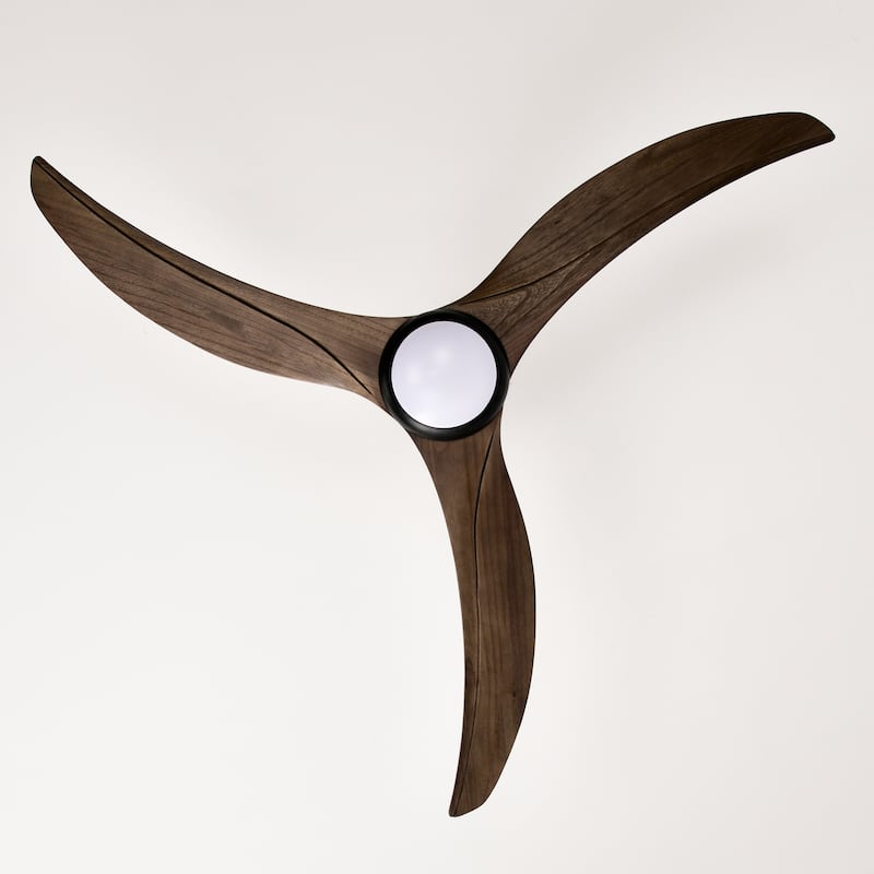 52"Ceiling Fan, Solid Wood Blades Ceiling Fan With Light with Remote Control,Noiseless Reversible Motor,6 Speed,3 Color