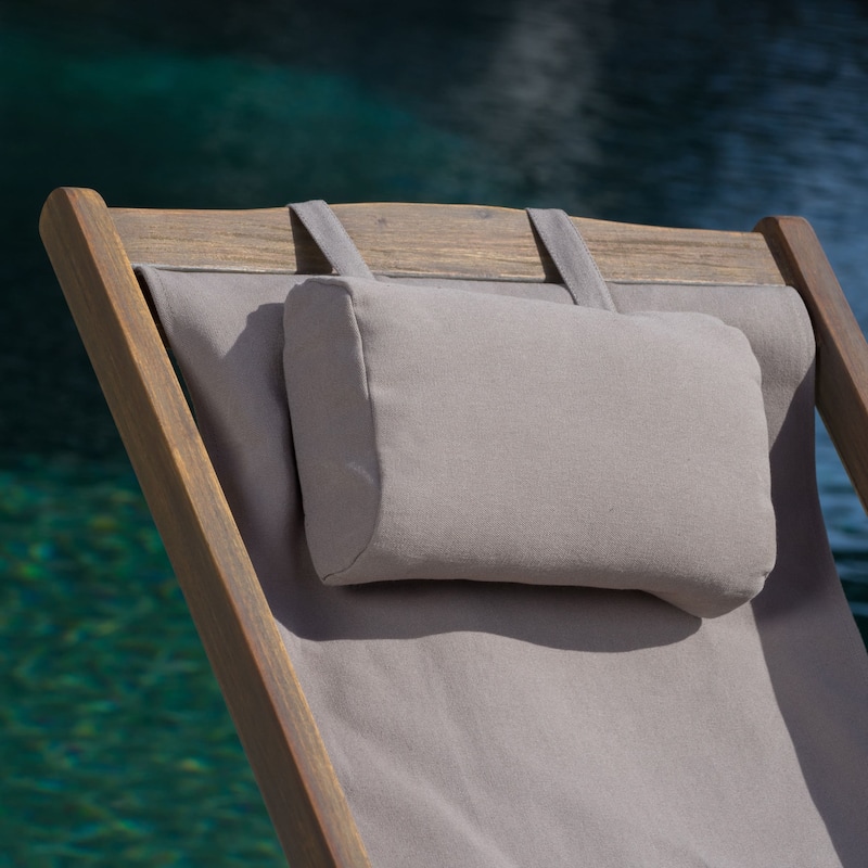 Nikki Outdoor Eucalyptus Wood and Canvas Sling Chair (Set of 2) by Christopher Knight Home