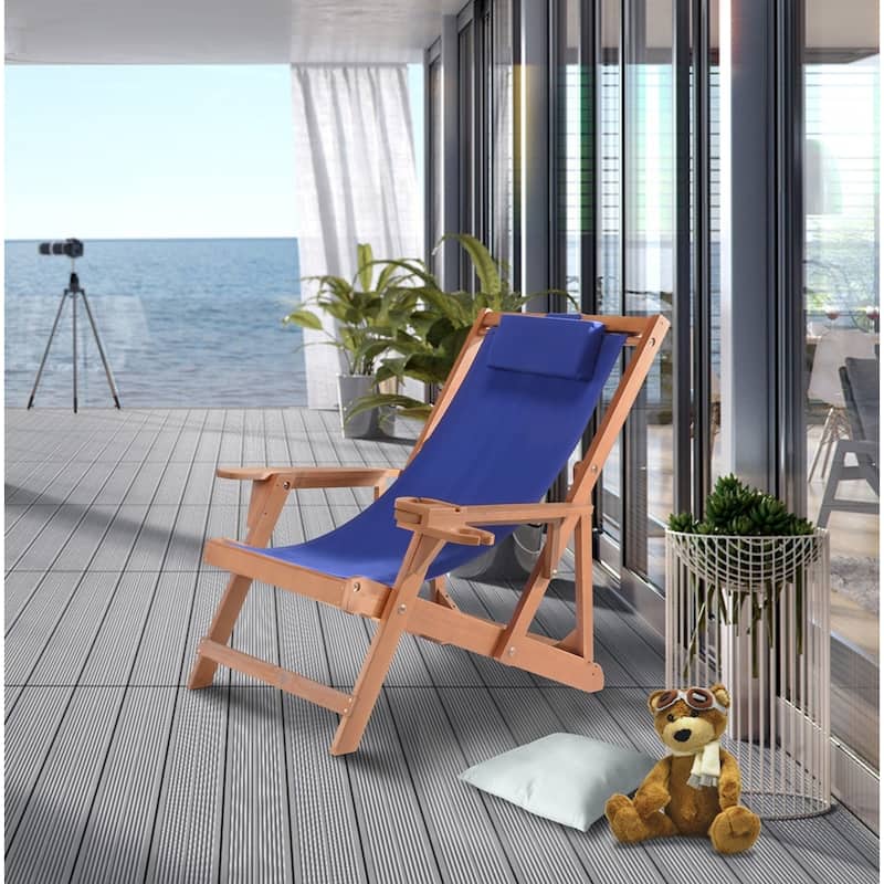 Romantic Collection Canvas Sling Chair with Cup Holder