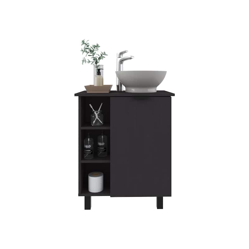 Stites Black Bathroom Vanity Sink with Countertop Modern Bathroom Furniture