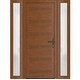 preview thumbnail 11 of 17, Exterior Prehung Metal-Plastic Door Frosted Glass Manux 8111 Walnut Side & Top Sidelite 52x94 Lefthand Inswing White - W14+36+14xH80