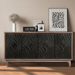 Roomfitters Mid Century Sideboard Buffet Cabinet with Solid Wood Legs 60" Kitchen Storage Cabinet Credenza
