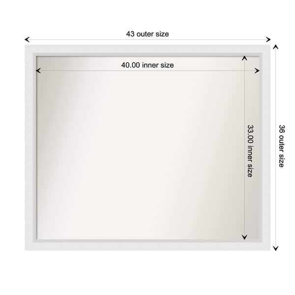 dimension image slide 70 of 93, Wall Mirror Choose Your Custom Size - Extra Large, Blanco White Wood