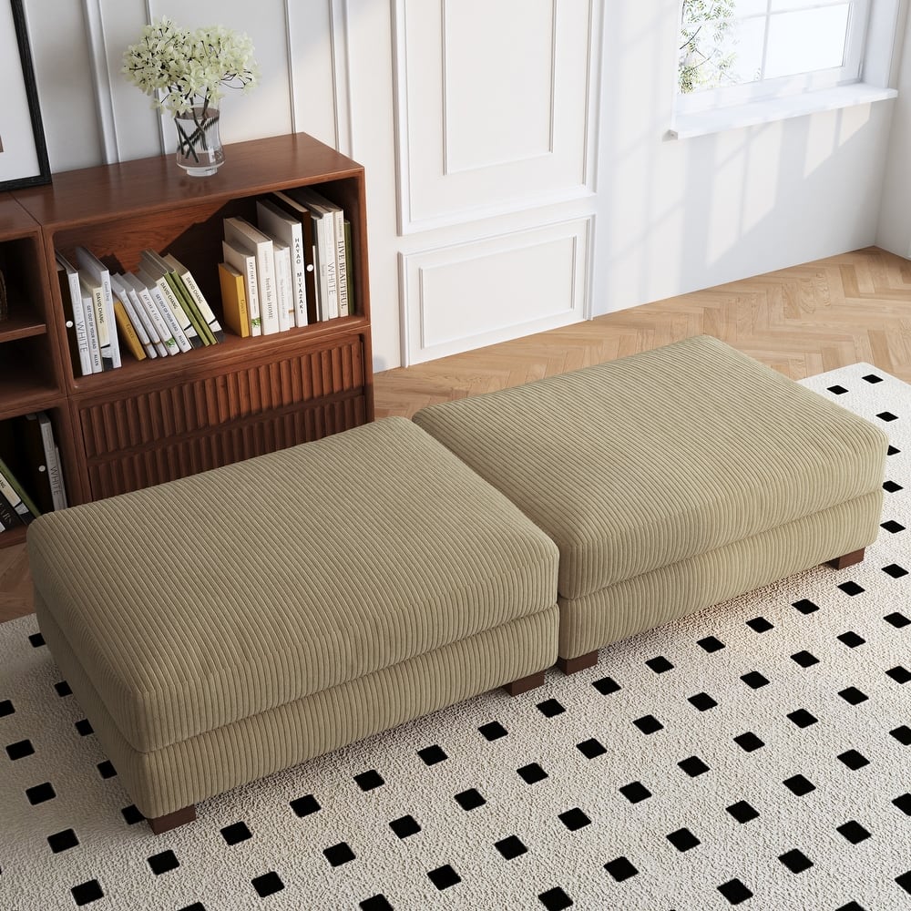 Modern Rectangular Ottoman Foot Rest Stool for Couch