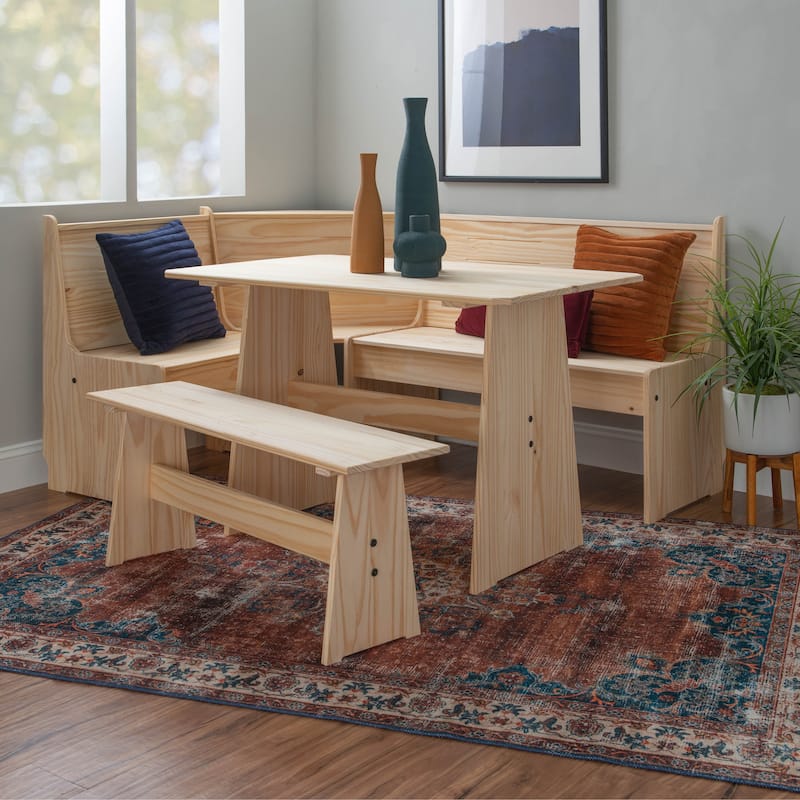 Wendell Solid Wood Corner Breakfast Nook Dining Set