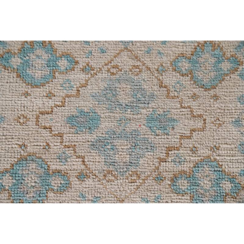 Turkish Oushak Vegetable Dye Accent Rug Handmade Wool Carpet - 2'11"x 3'11"