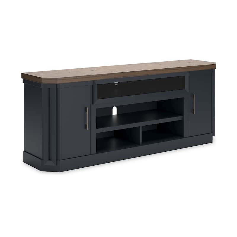 Signature Design by Ashley Brown and Blue Landocken 83" TV Stand - 83"W x 20"D x 33"H