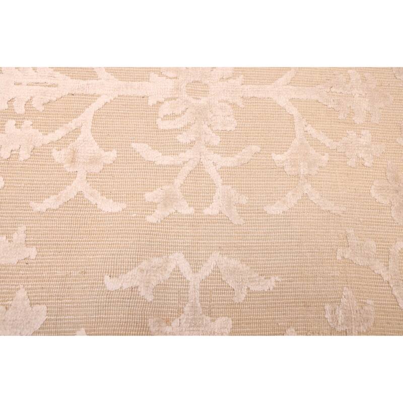 ECARPETGALLERY Hand Loomed Elysian Beige, Ivory Viscose, Wool Rug - 6'8 x 8'1