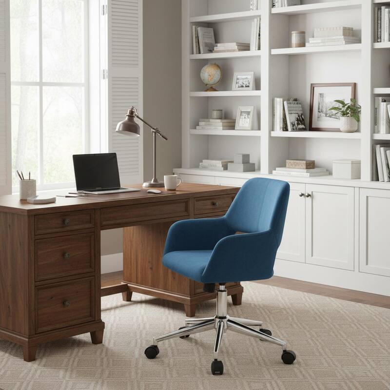 Homylin Modern Velvet Upholstered Task Chair with 360 Degree Swivel