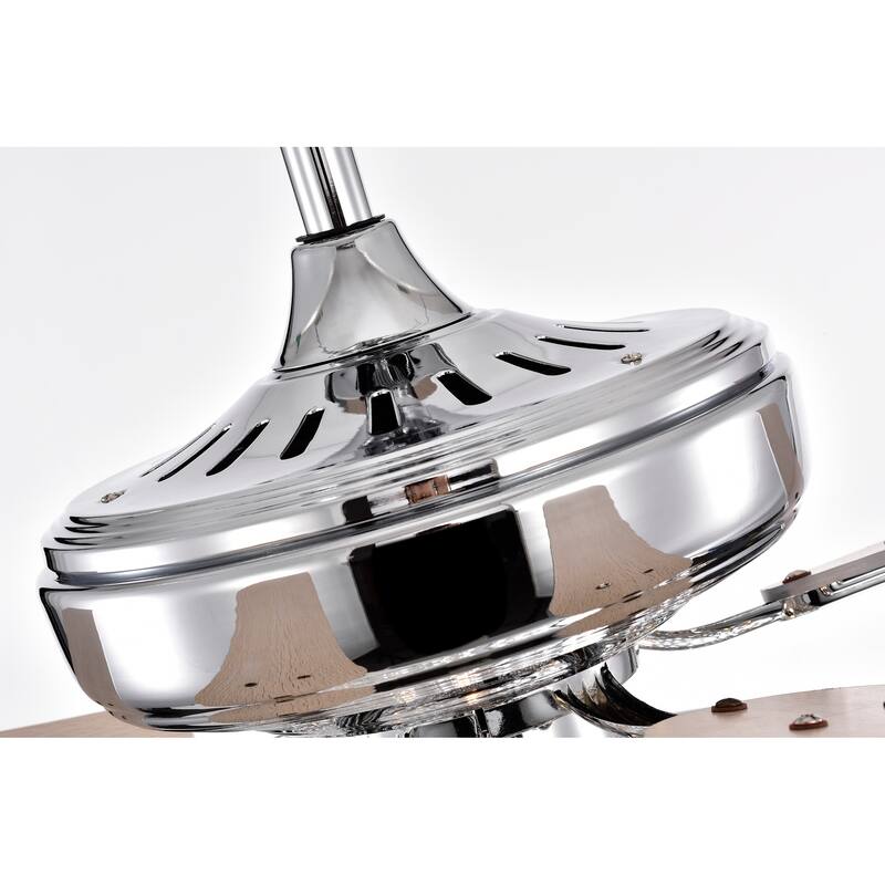 Riane Chrome 52-Inch 5-Blade Metal/Crystal Drum Shade Lighted Ceiling Fan (Includes Remote)