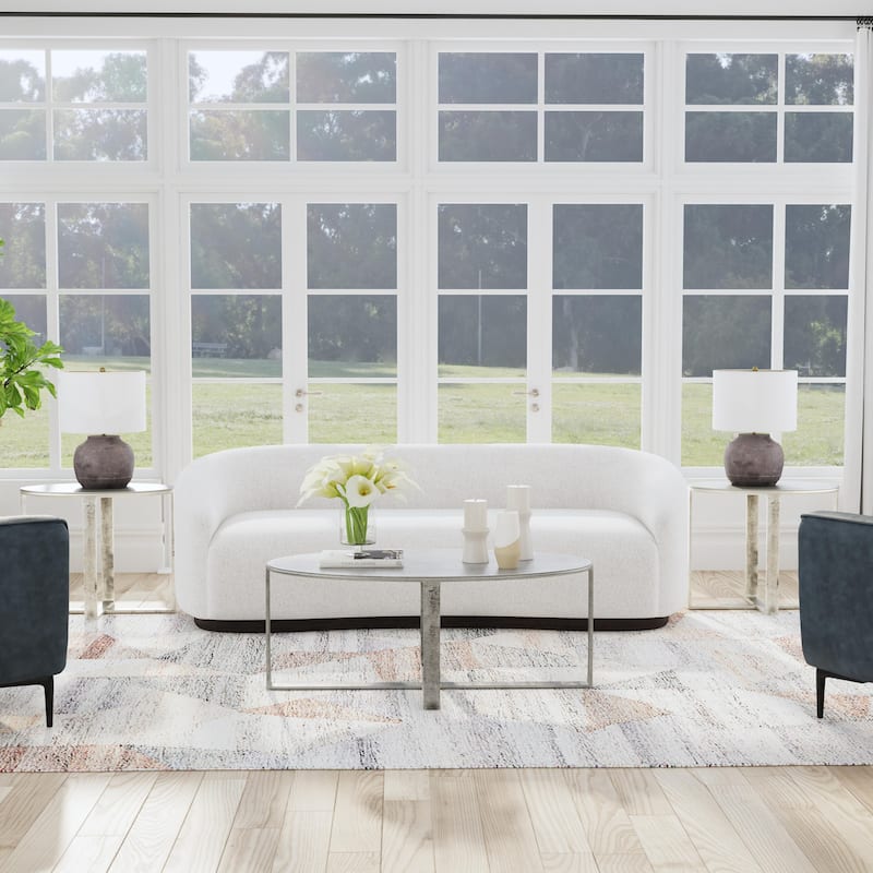 Classic Home Flores 48" Oval Metal Coffee Table