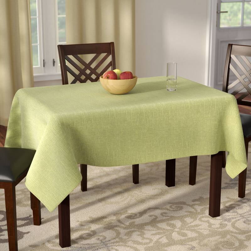 Violet Linen European Solid Linen Look Pattern Tablecloth - 60" X 84" - Mint