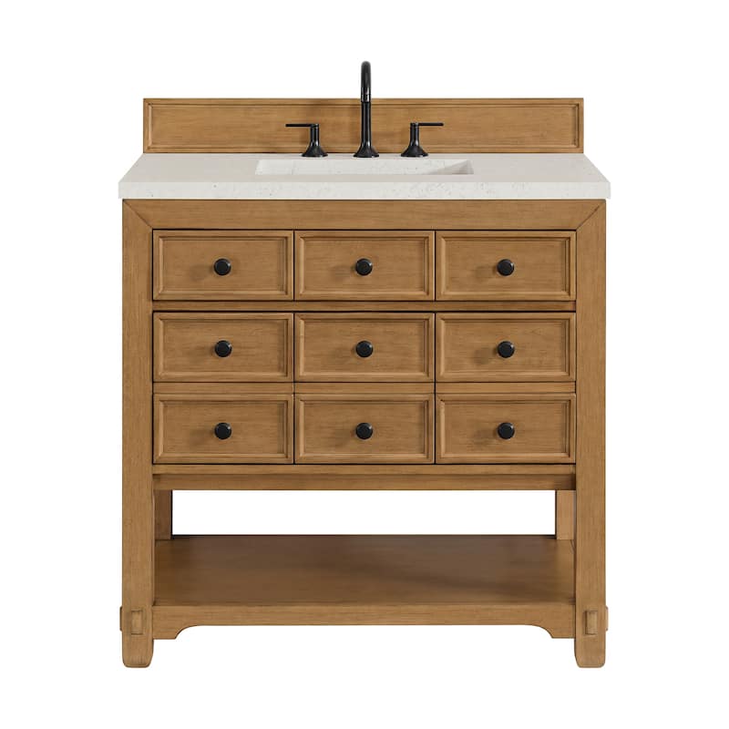 James Martin Vanities 505-V36-3LDL Malibu 36" Free Standing Single - Amber Birch - Wood Finish