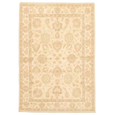 ECARPETGALLERY Hand-knotted Chobi Finest Ivory Wool Rug - 6'2 x 8'10