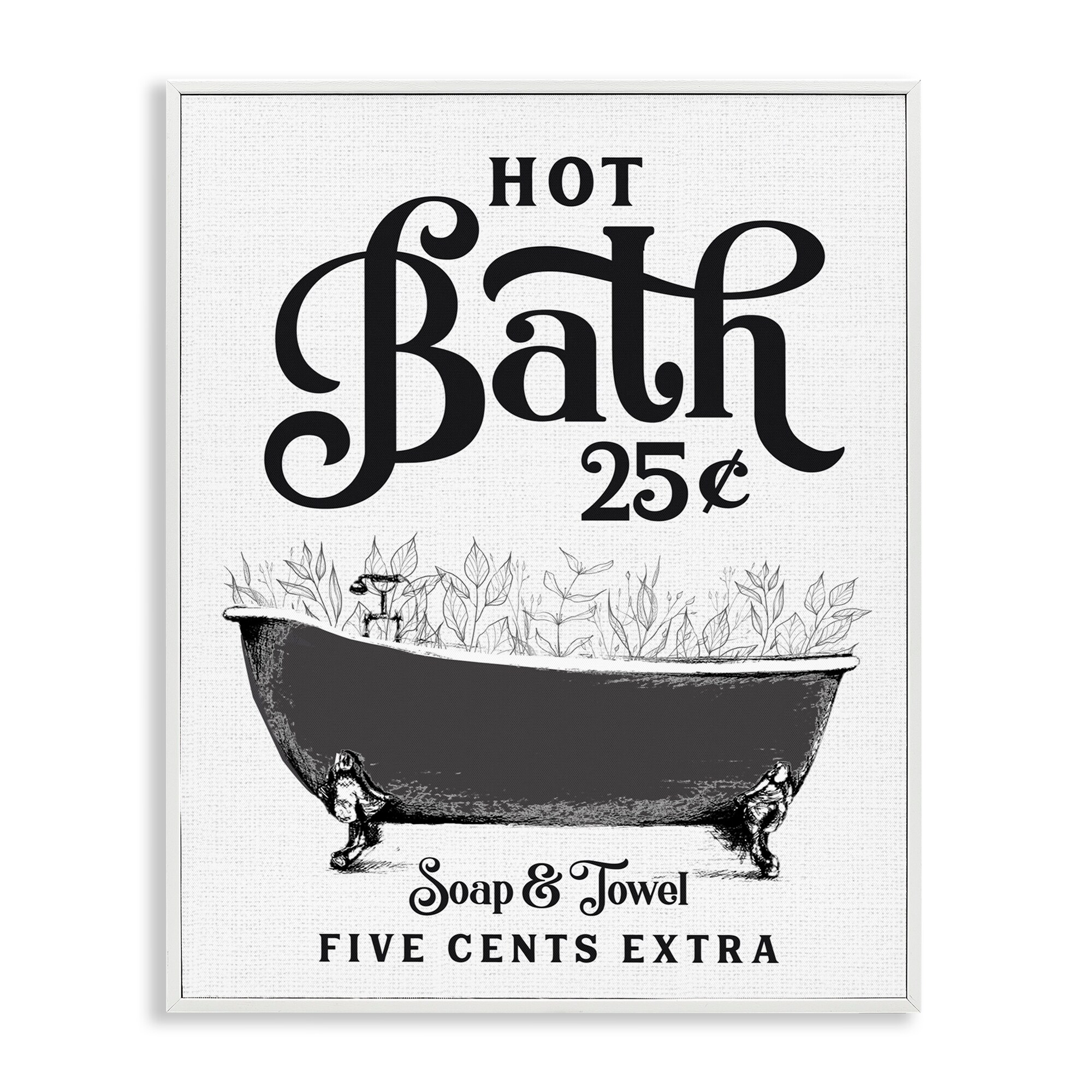Stupell Hot Bath with Bubbles Framed Giclee Art Design By Lettered and Lined