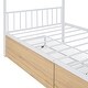 preview thumbnail 42 of 54, Twin/Full Size House Bed with 2 Storage Drawers Metal Montessori Bed Frame Heavy-Duty Cottage Cabin Beds for Kids Girls Boys