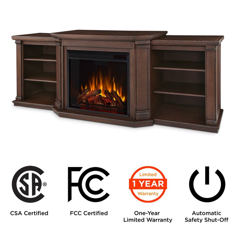 Valmont 74" Electric TV Stand Fireplace by Real Flame