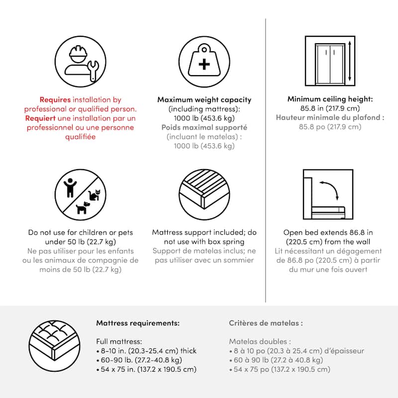 Bestar Nebula Space-Saving Murphy Bed with Sofa for Living Room