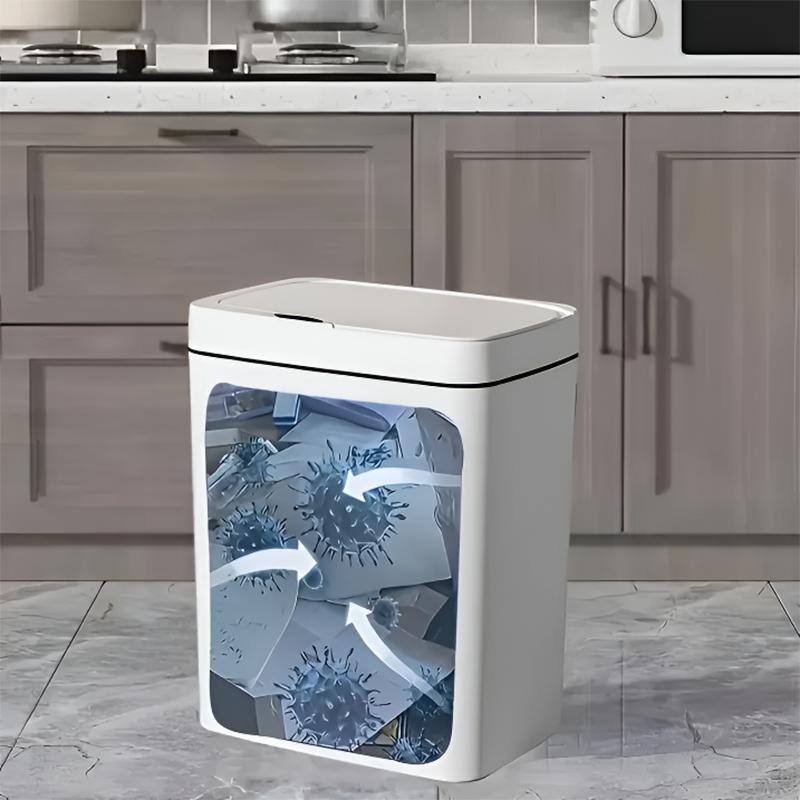 15L Touchless Motion Sensor Trash Can with Lid, Odor Control Bin for Bathroom, Kitchen, or Small Spaces