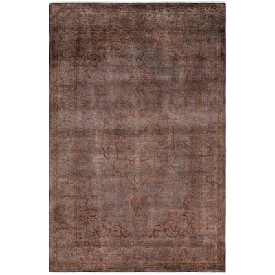 Overdyed One-of-a-Kind Hand-Knotted Area Rug - Brown - 4' 8" x 7' 1"