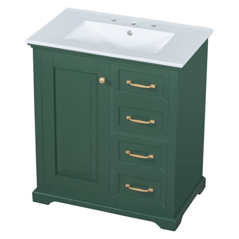 30" Bathroom Vanity Bathroom Cabinet with Sink and Drawers