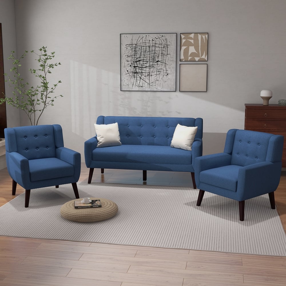 Cotton/ Linen Look Fabric Modern Accent Chair Armchair