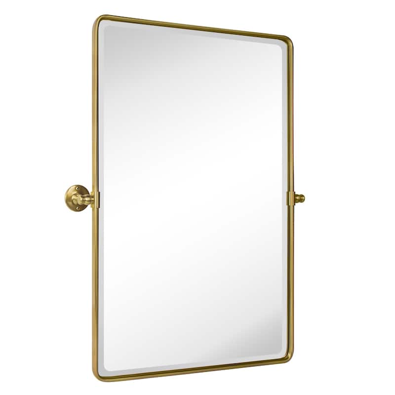 TEHOME Woodvale Rectangle Vertical Metal Wall Mirrors - 23" x 35" - Brushed Gold