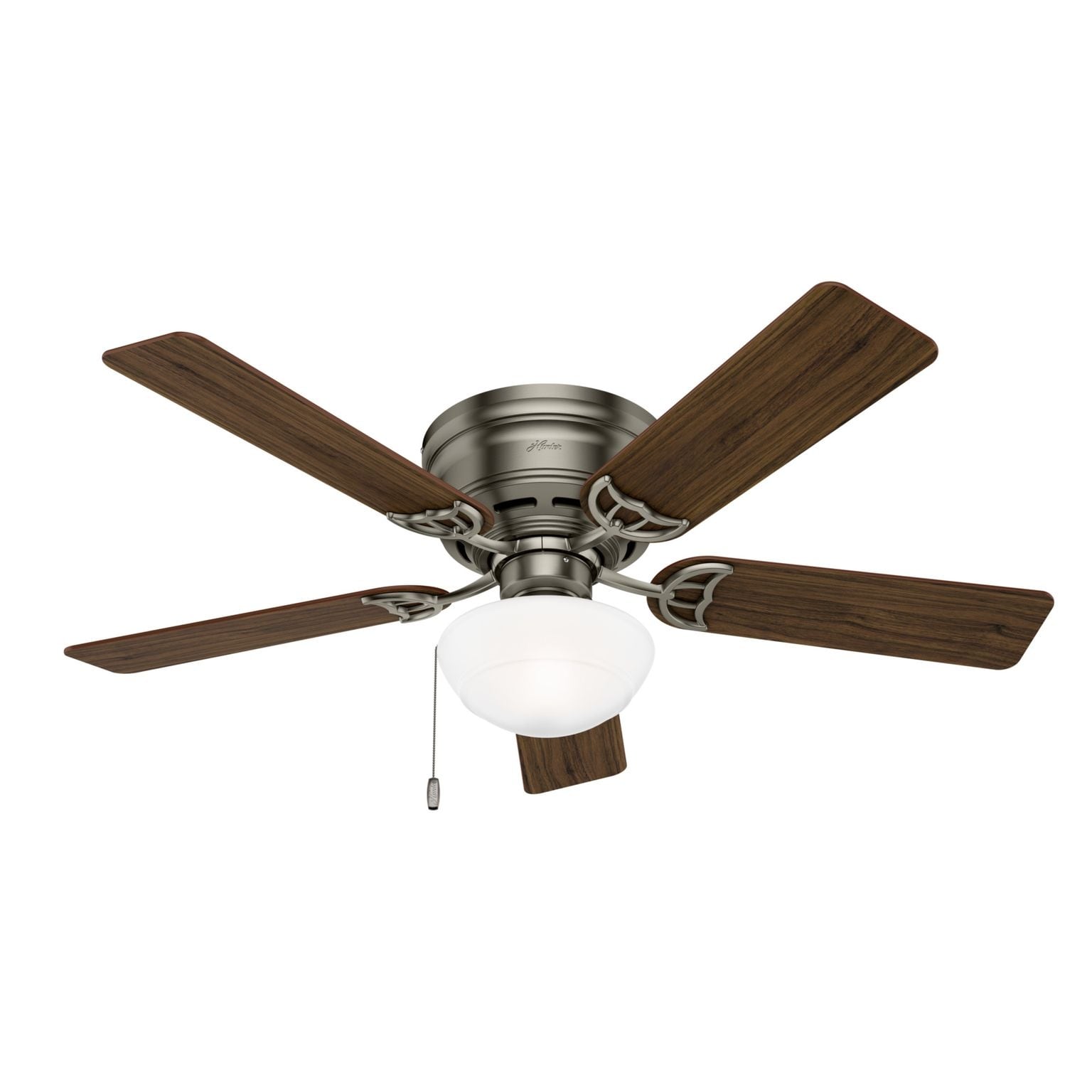Hunter 52 Low Profile Ceiling Fan With Light Kit Pull Chain Overstock 8688908