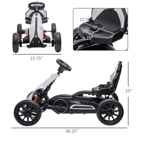 Battery-Powered 12V Electric Go Kart for Kids, Ride On Toys