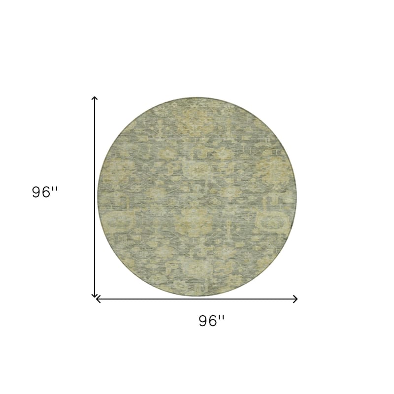 HomeRoots Damask Traditional Rectangle Outdoor Rug