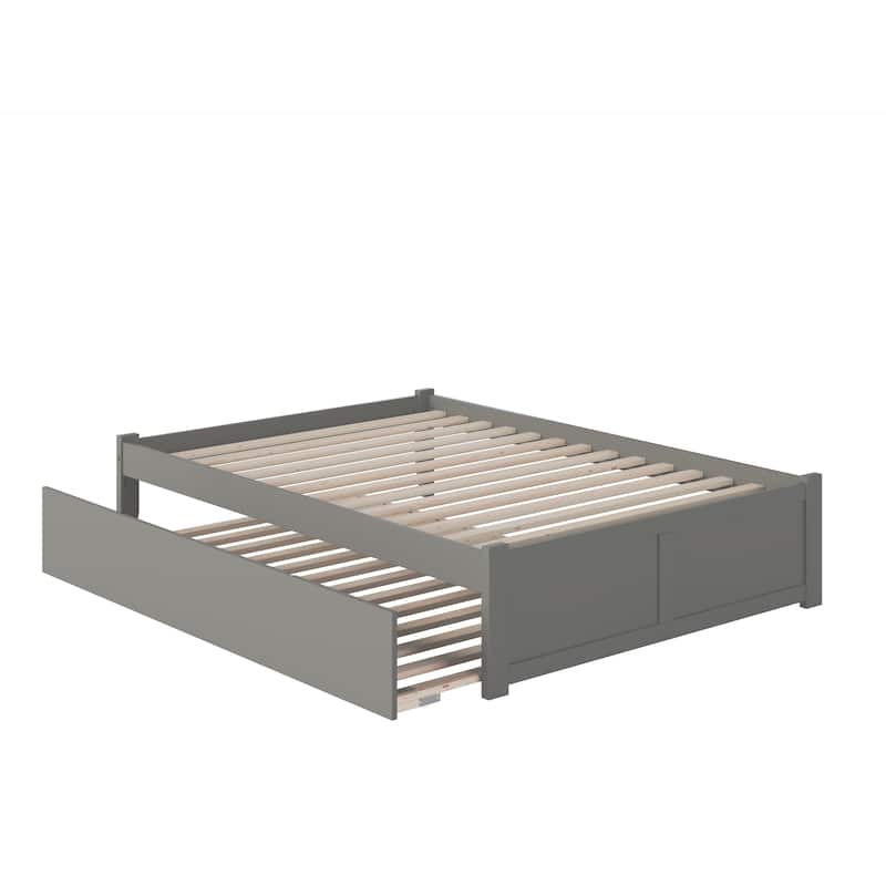 AFI Concord Full Platform Bed with Footboard & Full Trundle