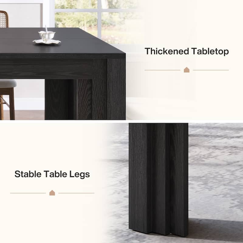 63-Inch Dining Table, Large Rectangular Kitchen Table, Dinner Table for Dining Room, Living Room, Kitchen