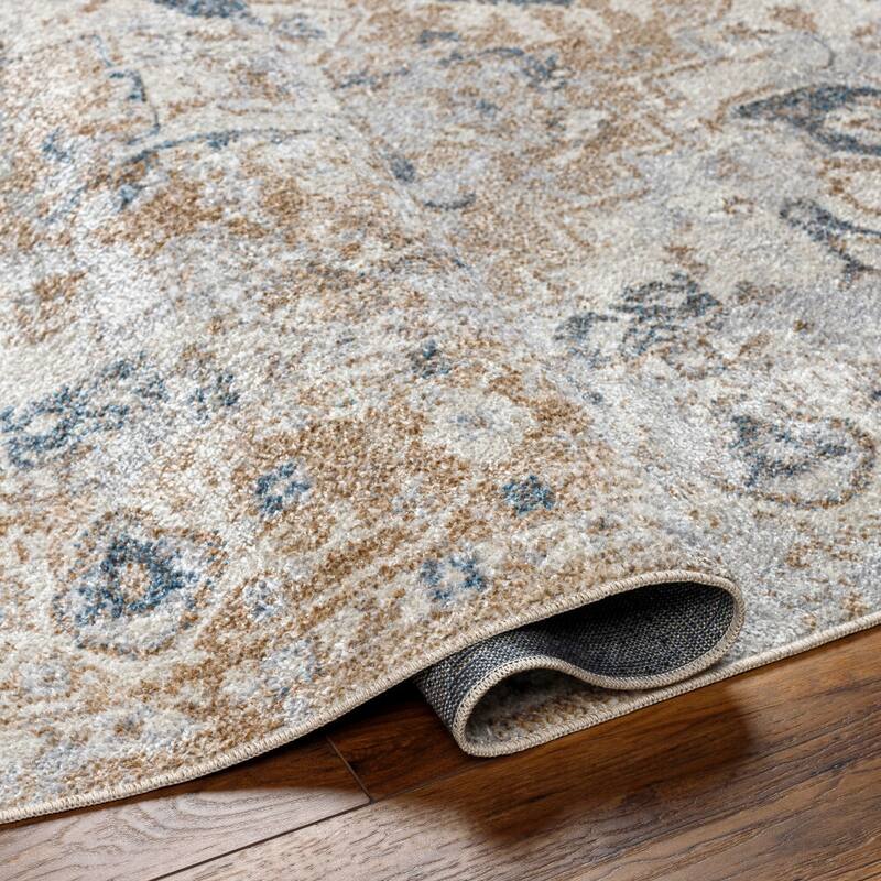 Livabliss Lillian Transitional Medallion Machine Washable Area Rug