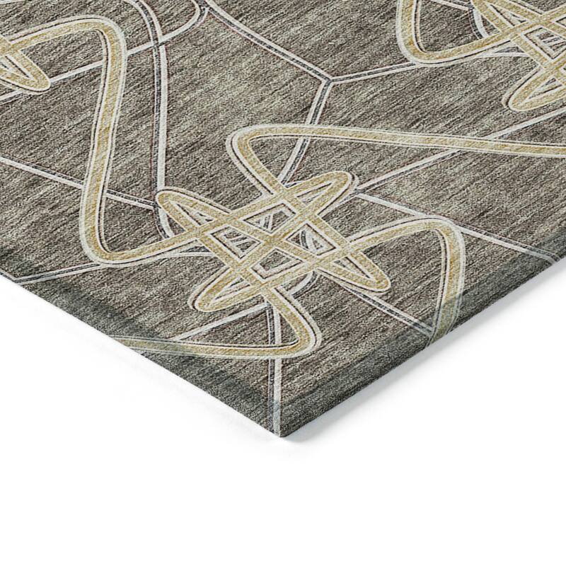 Machine Washable Indoor/ Outdoor Contemporary Links Chantille Rug