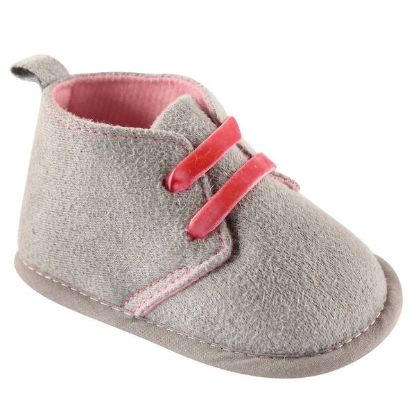 slide 1 of 1, Luvable Friends Baby Girl Crib Shoes, Grey Desert 0-6 Months - Grey Desert